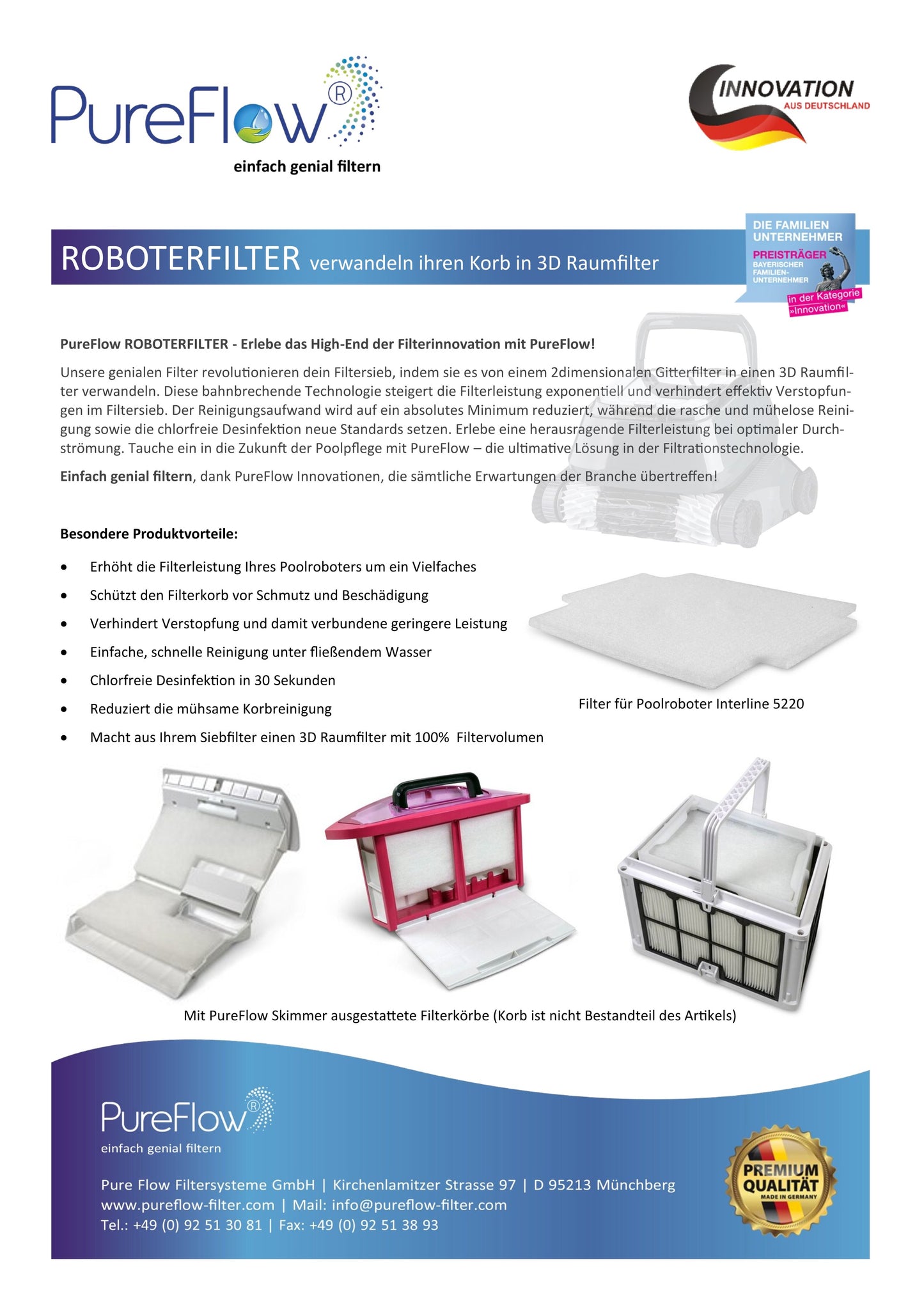 PureFlow ROBOTERFILTER: DOLPHIN E10 - E25. 3D-Raumfilter mit 100 % Filtervolumen, chlorfreie Desinfektion. Feinstfilter für herausragende Filterleistung und ein leistungsstarkes Filtersystem. Entfernt feinsten Schmutz und Schwebstoffe.