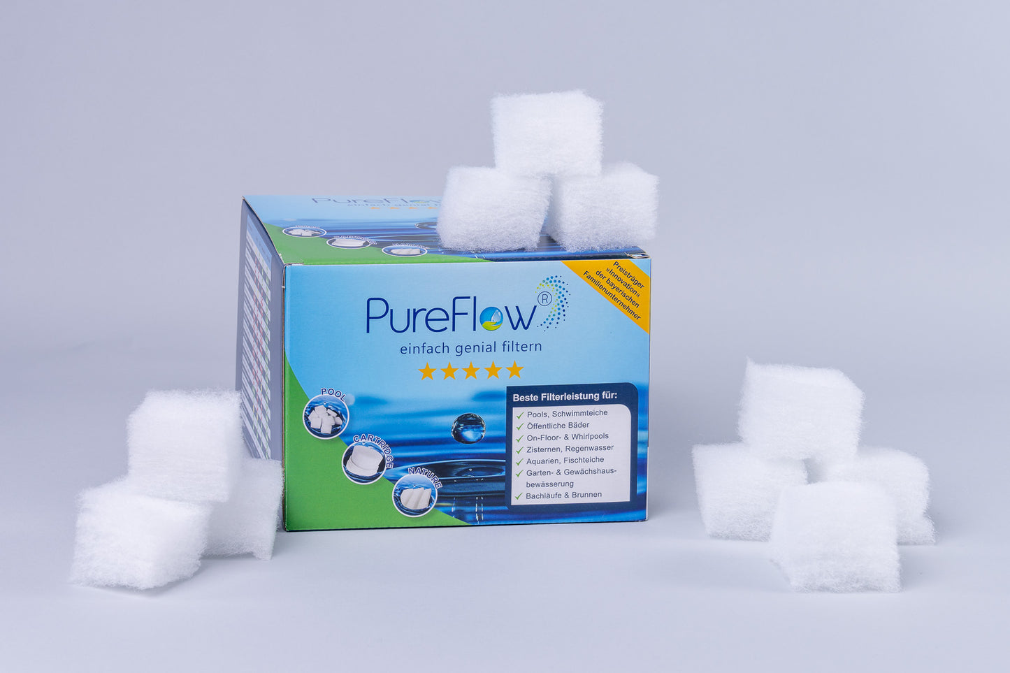 35 Filtercubes ersetzen bis zu 5 Kleinkartuschen. Gut geeignet für Hauswasserfilter. Ideal für die Filter von Aquarien. Hilfreich für kleine Industriefilter.