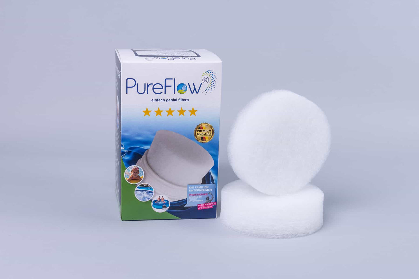 PureFlow SKIMMERFILTER. Perfekte Vorfiltration sorgt für reduziertes Biofouling, 99 % Insektenschutz, schont den Hauptfilter. Chlorfreie Desinfektion.  Unkomplizierter Filtertausch.