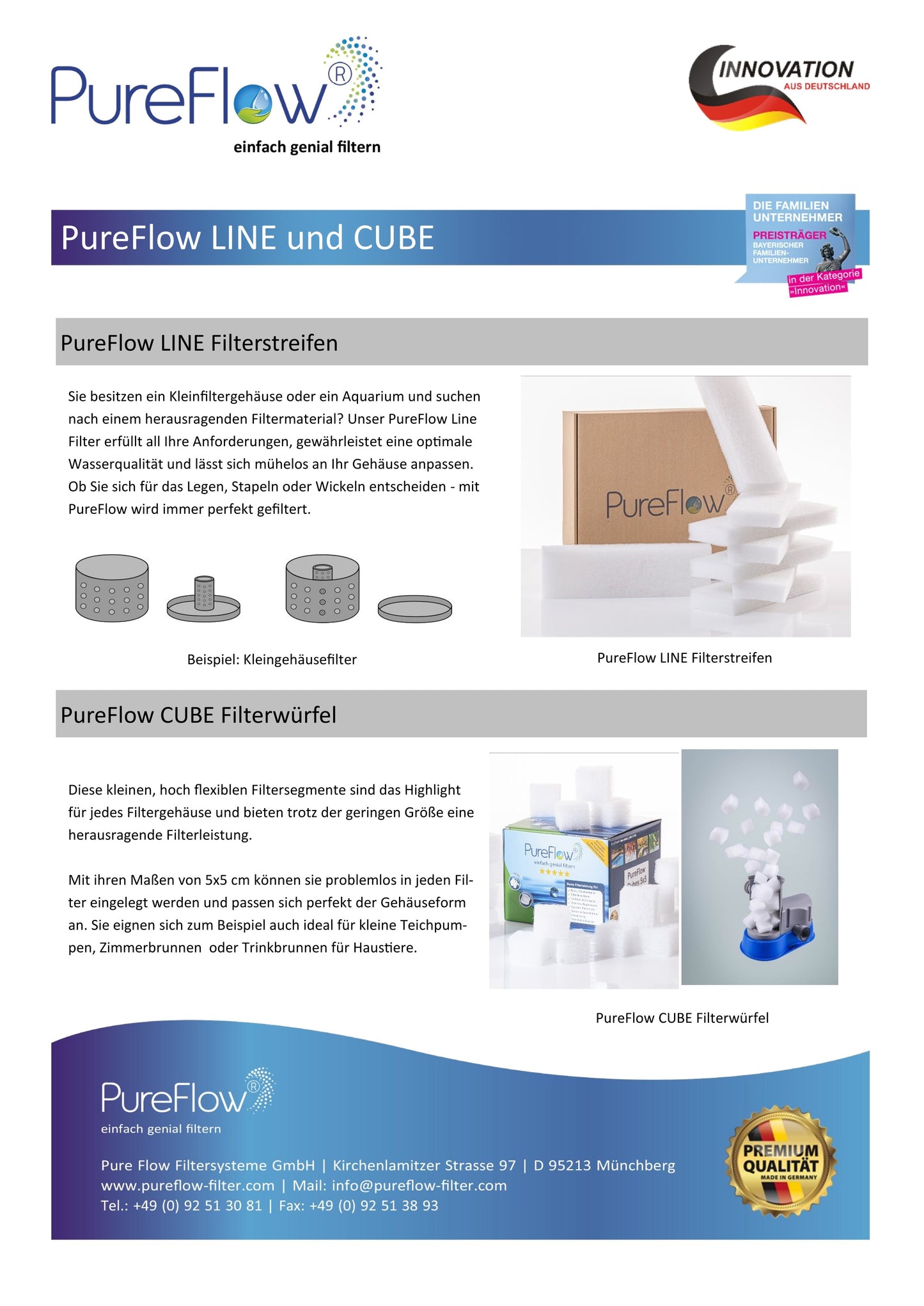 PureFlow CARTRIDGE SET - including filter pad