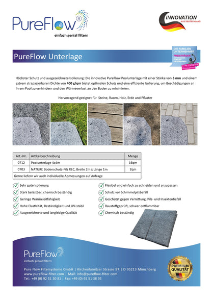 FLOOR substructure protective felt – pool underlay (200g/m²)