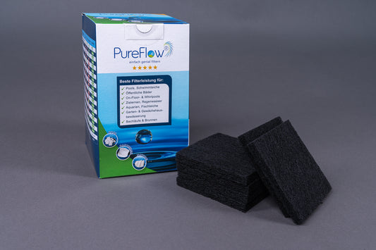 PureFlow 100g AKTIVKOHLE. Aktivkohle-Filtersegmente reduzieren Schwermetalle, giftige Chemikalien und Verschmutzungen durch Bakterien, Viren, Keime, Pilze sowie Biofouling. 100gr genügen für 320gr PureFlow 3D Poolfilter.