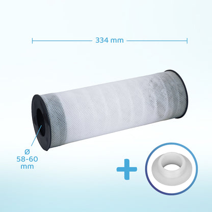 Filtre à remous PureFlow® LongLife long (335 mm) avec filtre à charbon actif