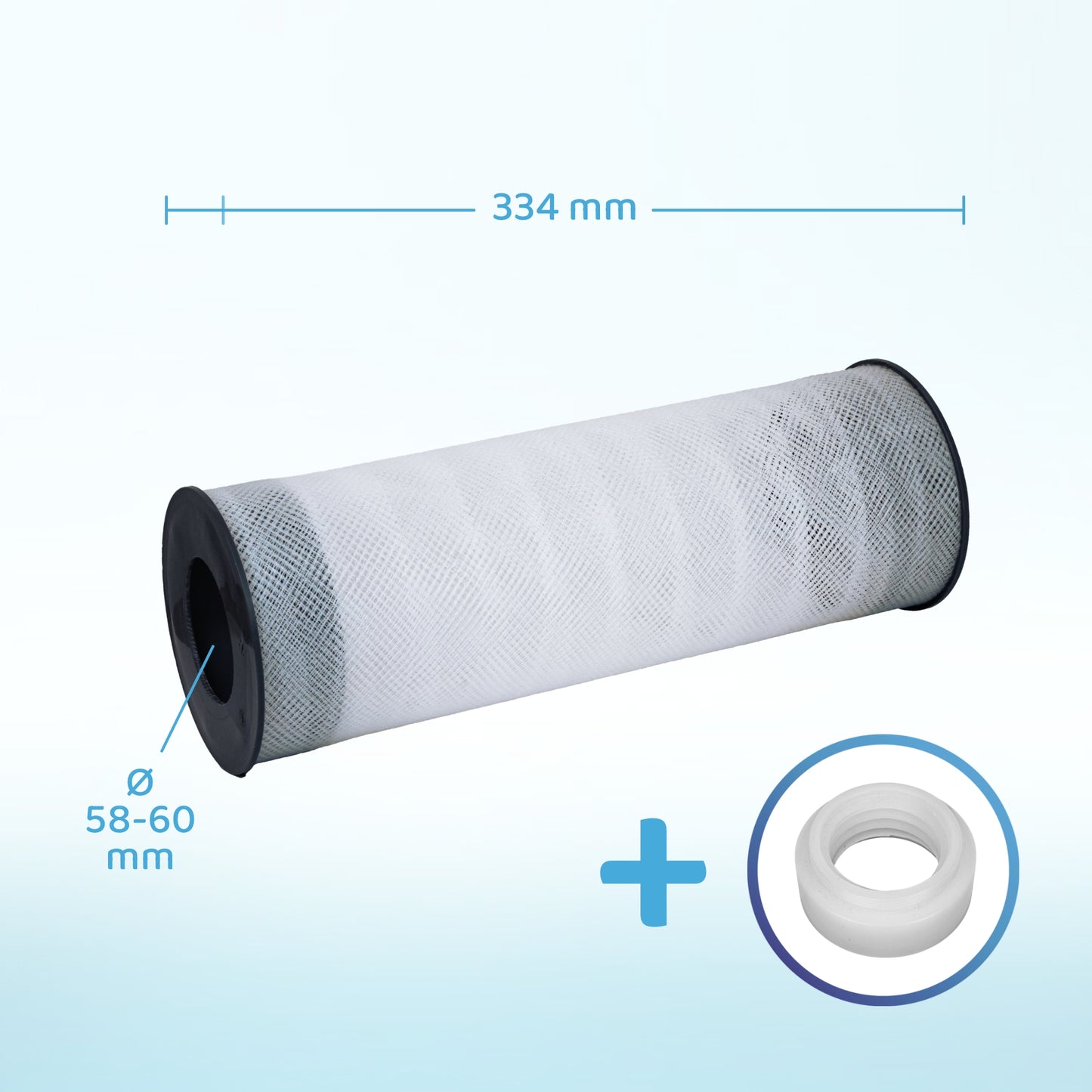 PureFlow® LongLife whirlpool filter long (335mm) including activated carbon filter