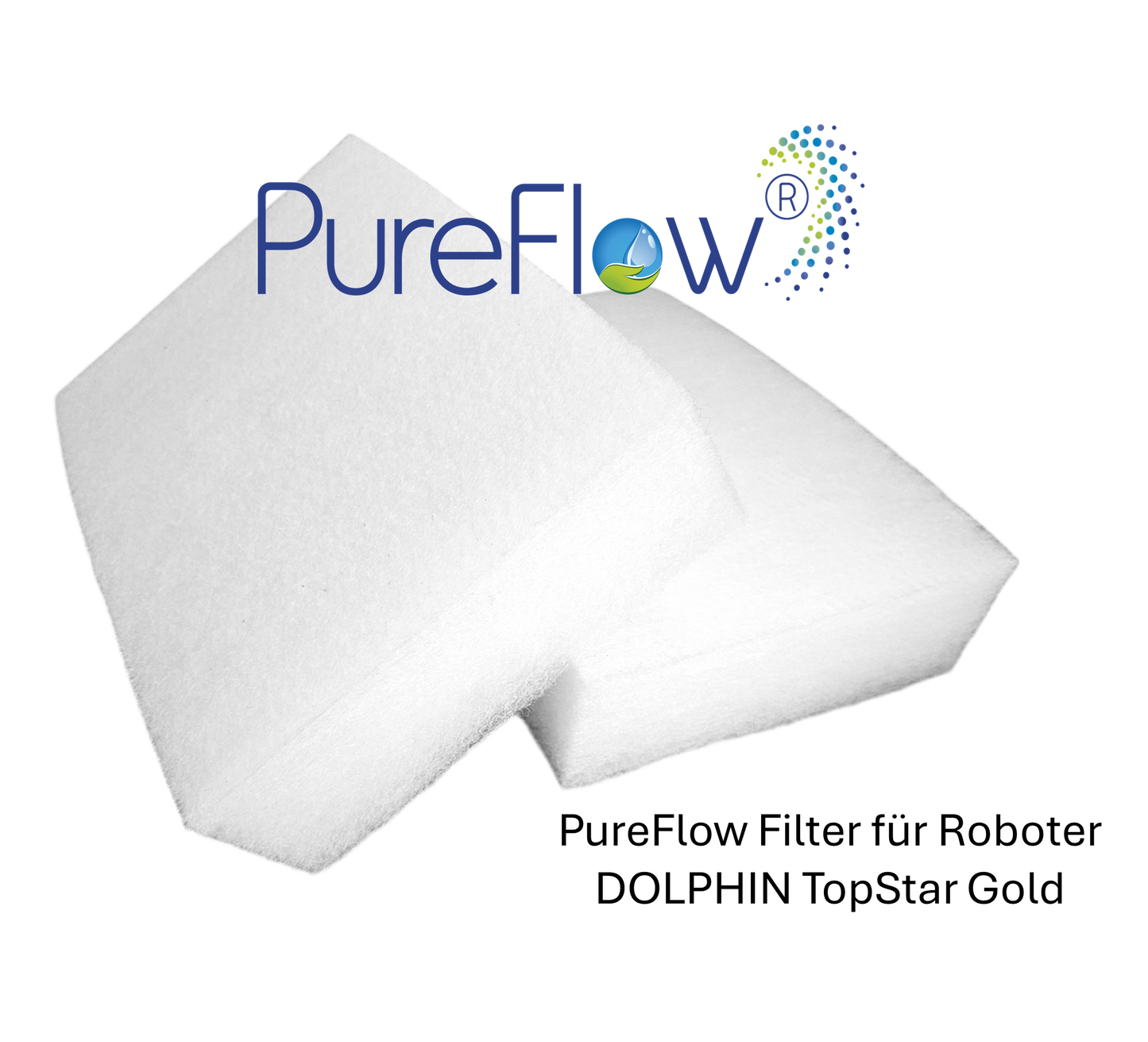 PureFlow ROBOT FILTER: 2 pieces of fine filters as replacement for pool robot Dolphin TopStar Gold