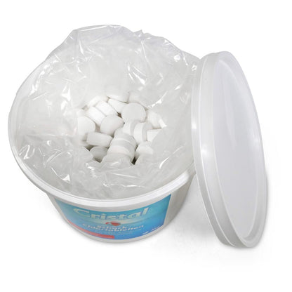 Cristal shock chlorine tablets of 20 g in a 3.0 kg container